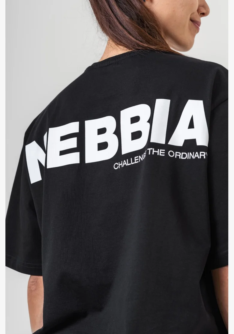 NEBBIA GYM ESSENTIALS Oversized tričko čierne