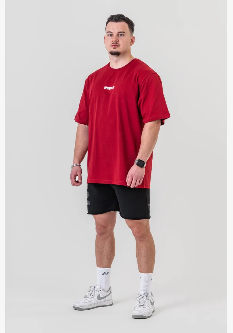 NEBBIA GYM ESSENTIALS Oversized tričko červené