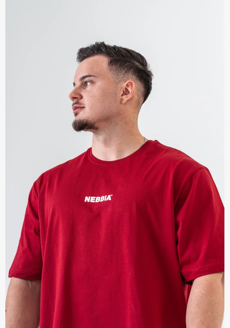 NEBBIA GYM ESSENTIALS Oversized tričko červené