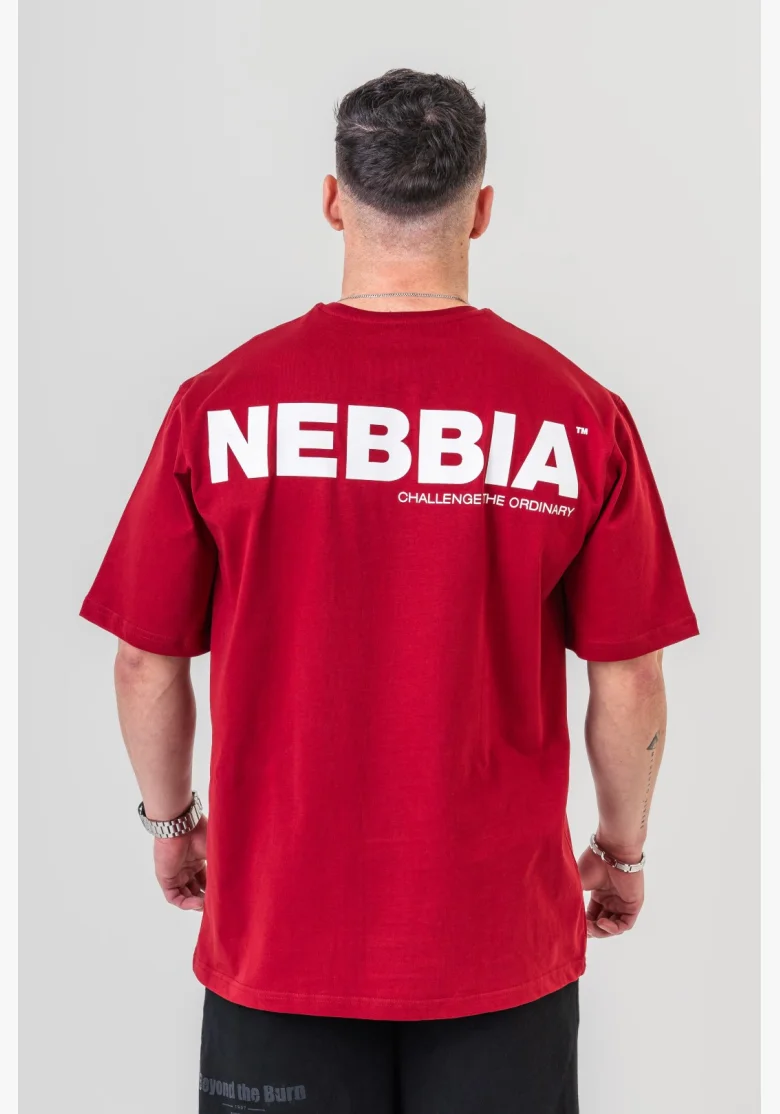 NEBBIA GYM ESSENTIALS Oversized tričko červené
