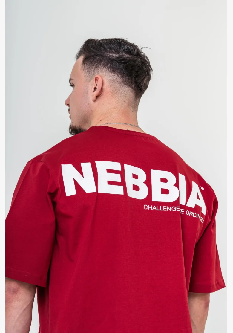 NEBBIA GYM ESSENTIALS Oversized tričko červené