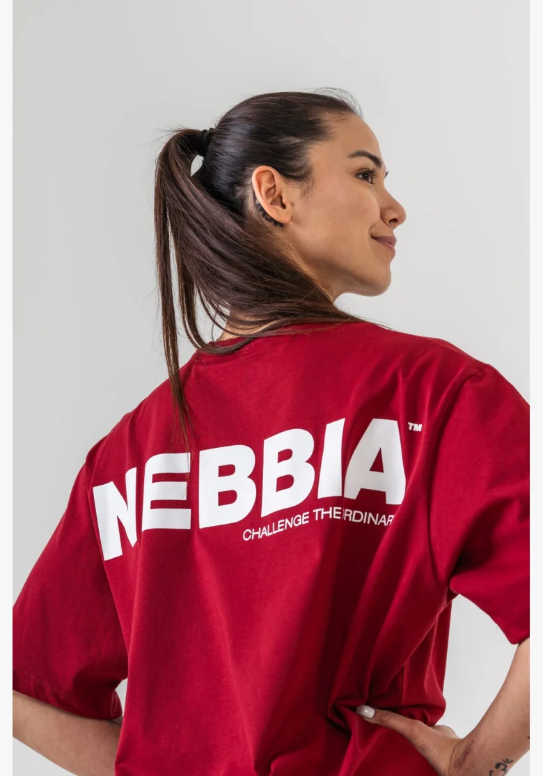 NEBBIA GYM ESSENTIALS Oversized tričko červené