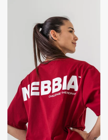 NEBBIA GYM ESSENTIALS Oversized tričko červené