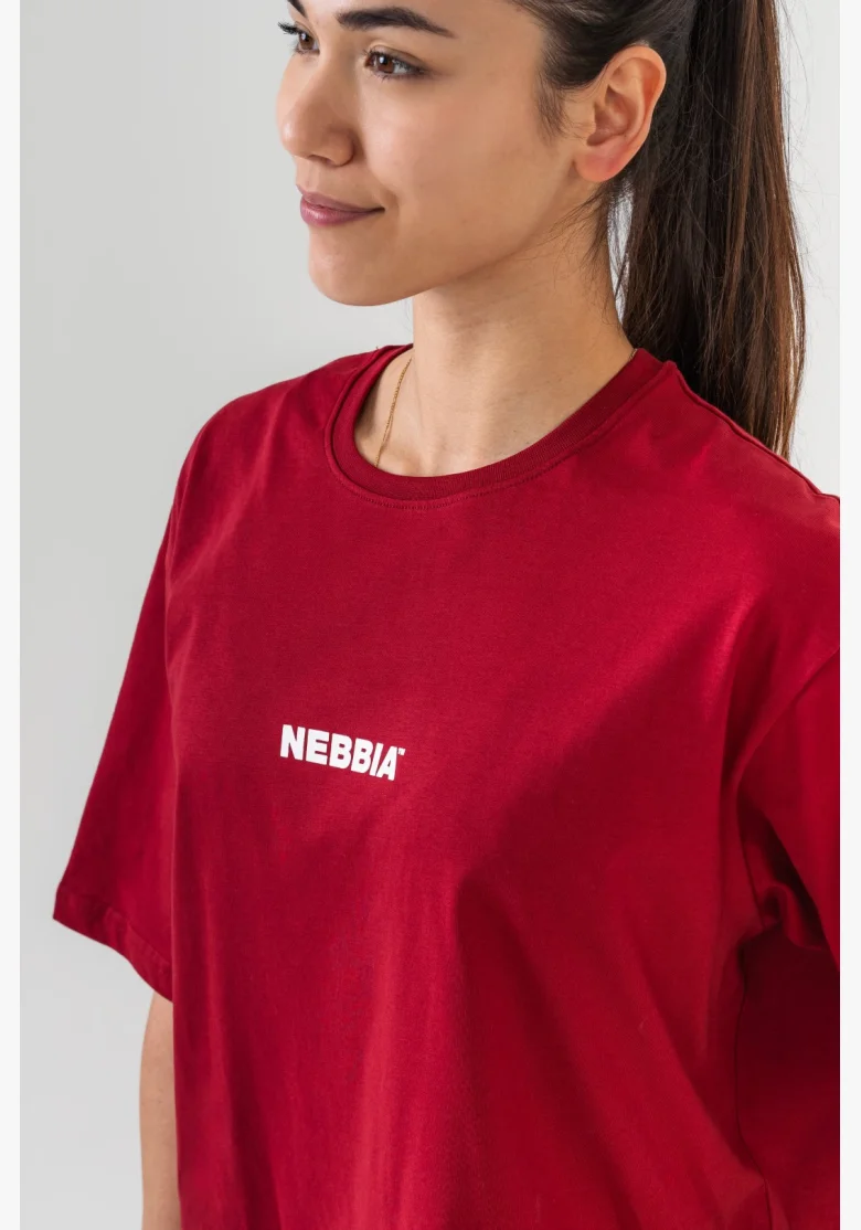 NEBBIA GYM ESSENTIALS Oversized tričko červené