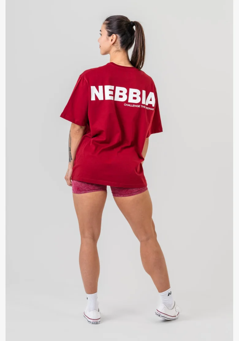 NEBBIA GYM ESSENTIALS Oversized tričko červené
