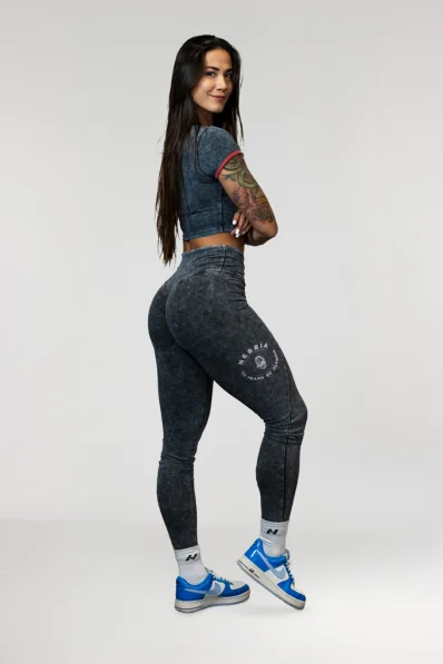 NEBBIA • NEBBIA Washed fitness legíny s vysokým pasem GYM WARRIOR • Nebshop.sk 2