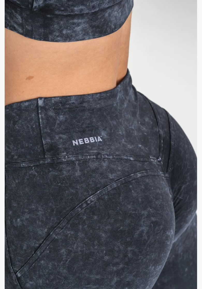 NEBBIA Washed fitness legíny s vysokým pásom GYM WARRIOR