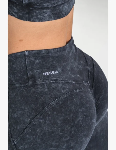 NEBBIA Washed fitness legíny s vysokým pásom GYM WARRIOR
