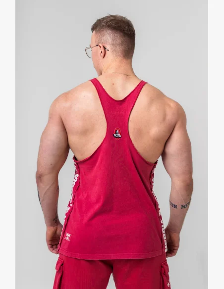 NEBBIA Washed muscle back stringer GOLDEN AGE červené
