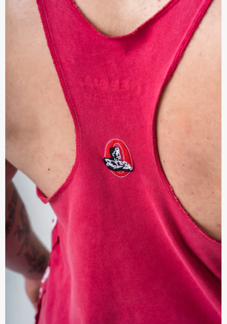 NEBBIA Washed muscle back stringer GOLDEN AGE červené