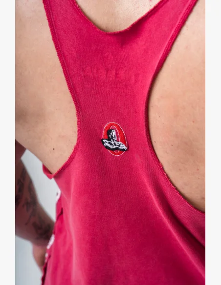 NEBBIA Washed muscle back stringer GOLDEN AGE červené