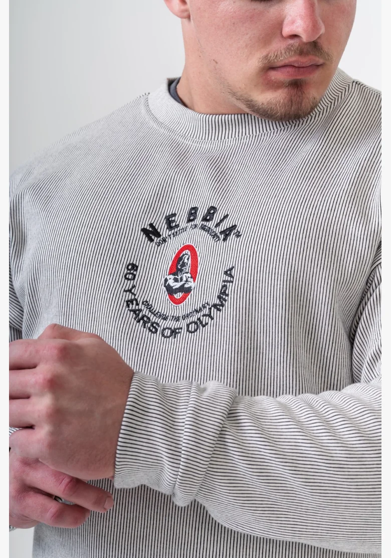 NEBBIA Oversized mikina bez kapuce SIGNATURE čierna