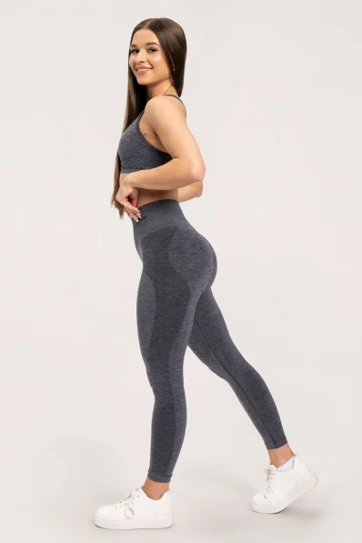 Gym Glamour Bezešvé legíny bez push-up efektu Tmavě šedá • Nebshop.cz 2