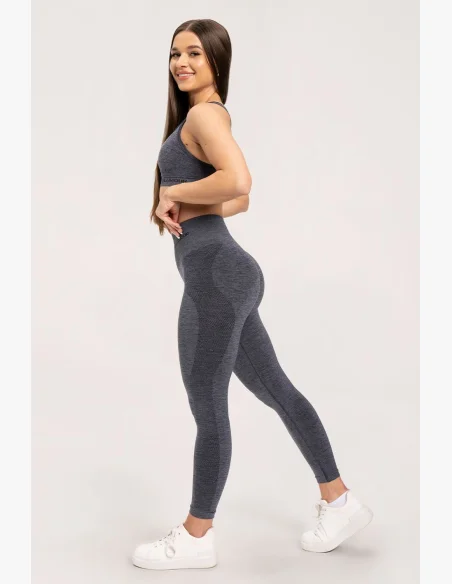 Gym Glamour Bezšvové legíny bez push-up efektu Dark Grey