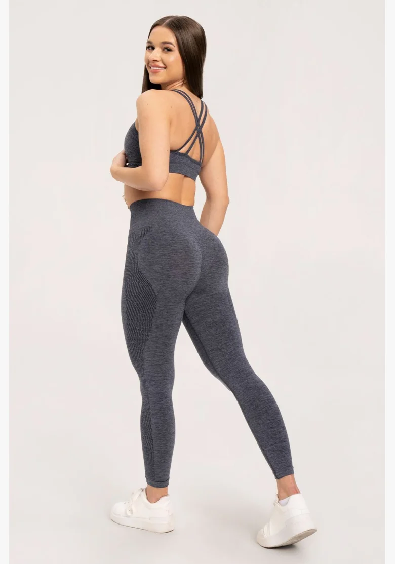 Gym Glamour Bezšvové legíny bez push-up efektu Dark Grey