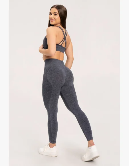 Gym Glamour Bezšvové legíny bez push-up efektu Dark Grey