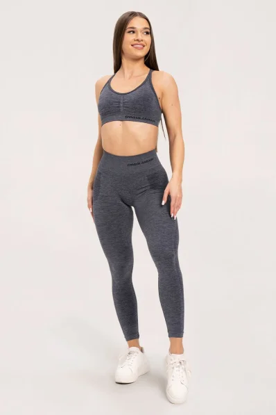 Gym Glamour Bezešvé legíny bez push-up efektu Tmavě šedá • Nebshop.cz