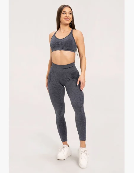 Gym Glamour Bezšvové legíny bez push-up efektu Dark Grey