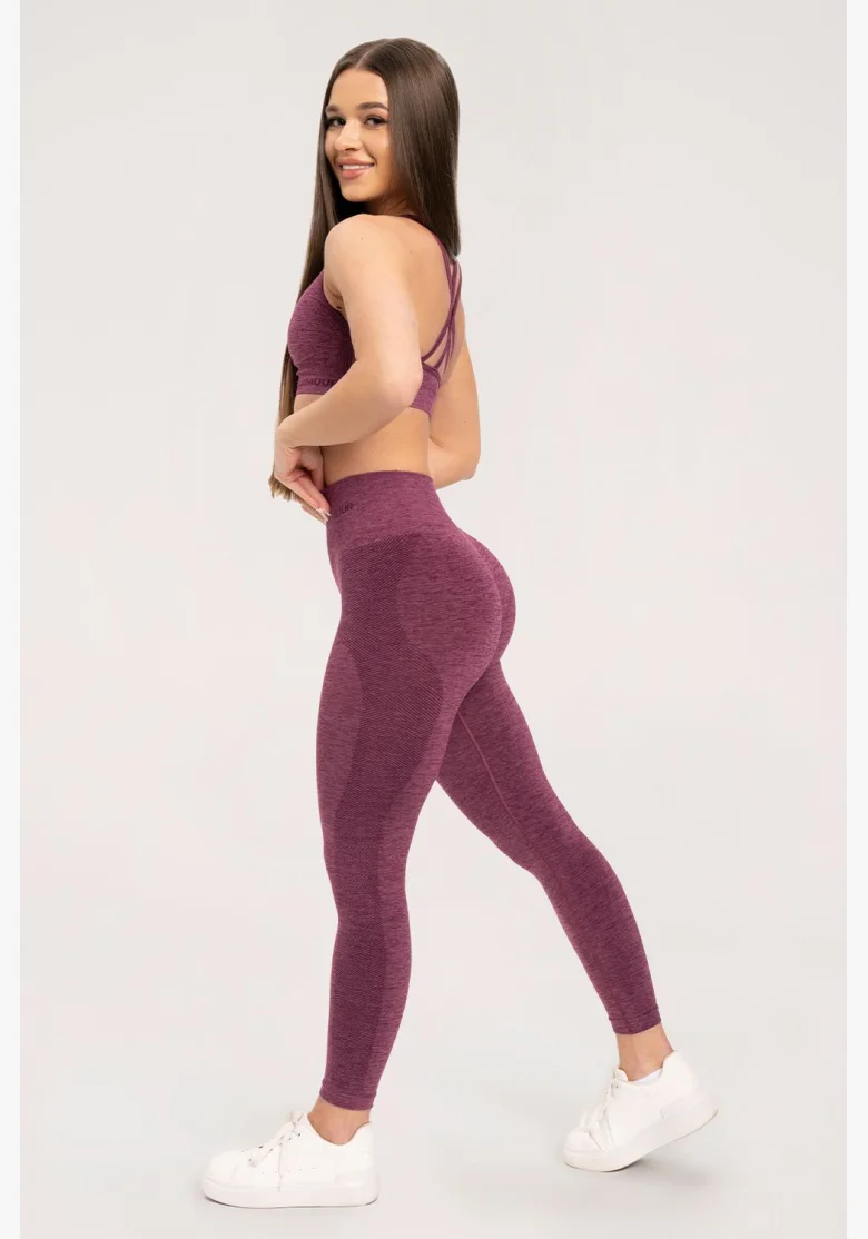 Gym Glamour Bezšvové legíny bez push-up efektu Cherry