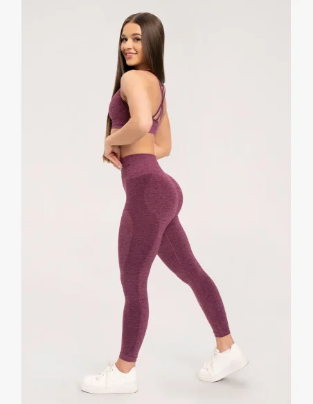 Gym Glamour Bezšvové legíny bez push-up efektu Cherry