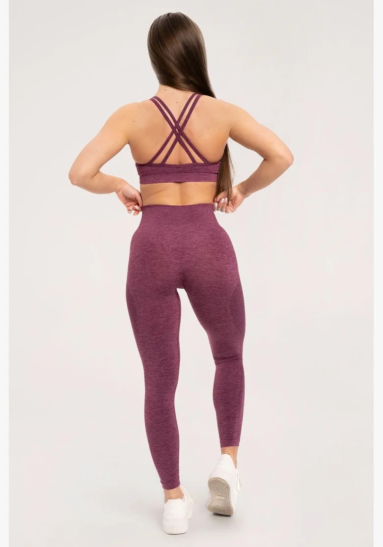 Gym Glamour Bezšvové legíny bez push-up efektu Cherry