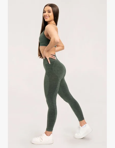 Gym Glamour Bezšvové legíny bez push-up efektu Green