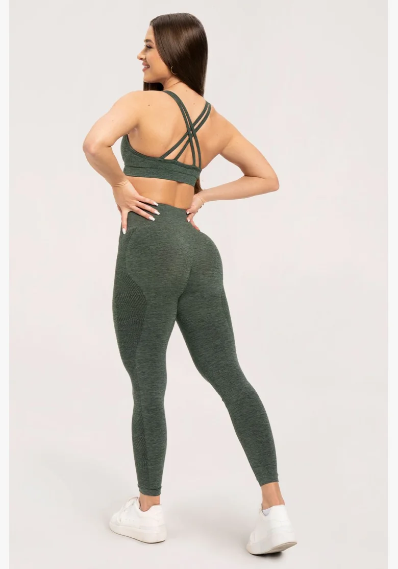 Gym Glamour Bezšvové legíny bez push-up efektu Green