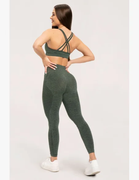 Gym Glamour Bezšvové legíny bez push-up efektu Green