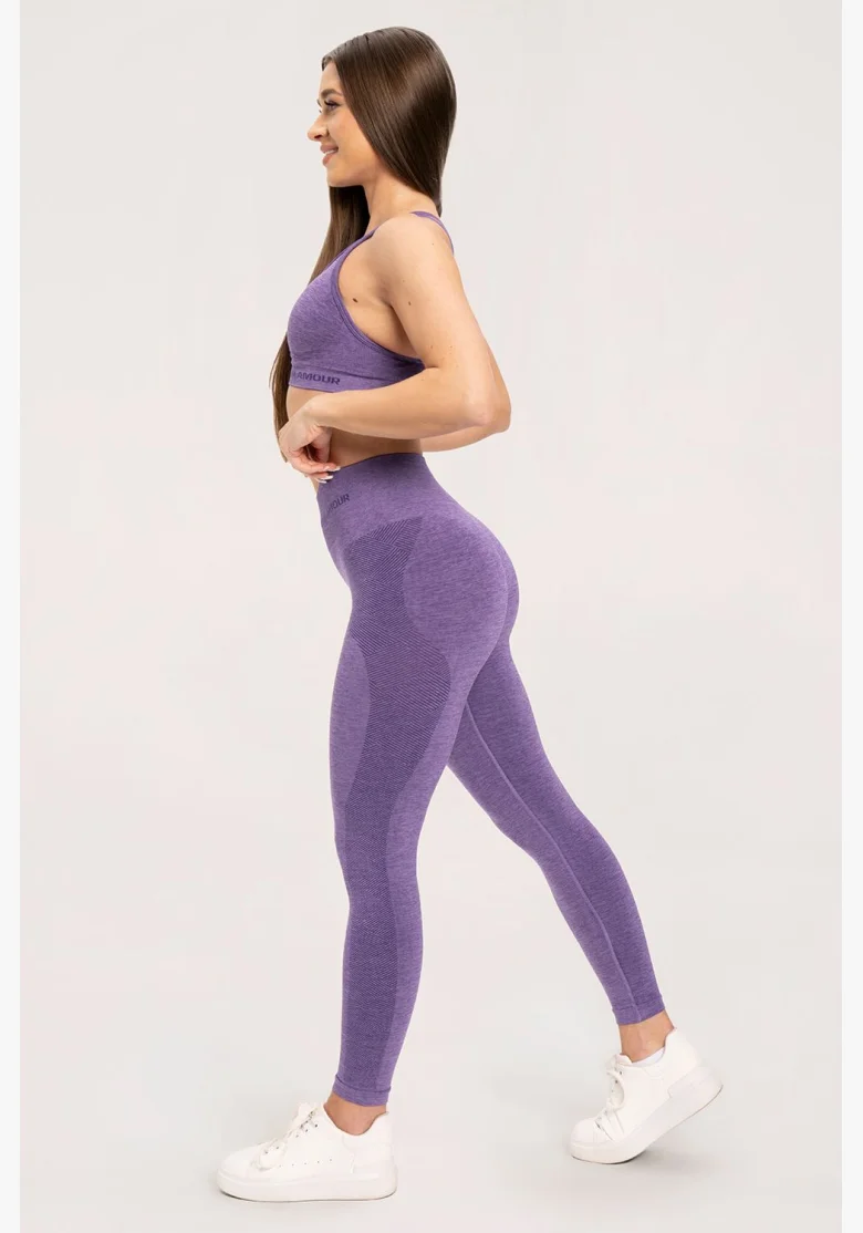 Gym Glamour Bezšvové legíny bez push-up efektu Violet
