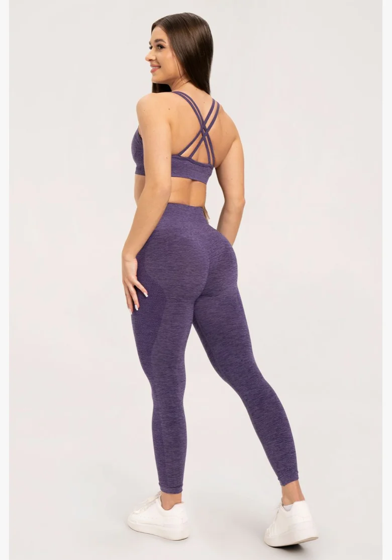 Gym Glamour Bezšvové legíny bez push-up efektu Plum