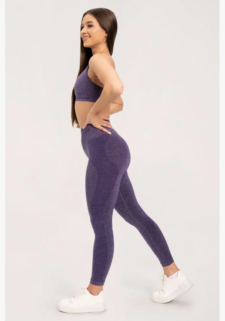 Gym Glamour Bezšvové legíny bez push-up efektu Plum