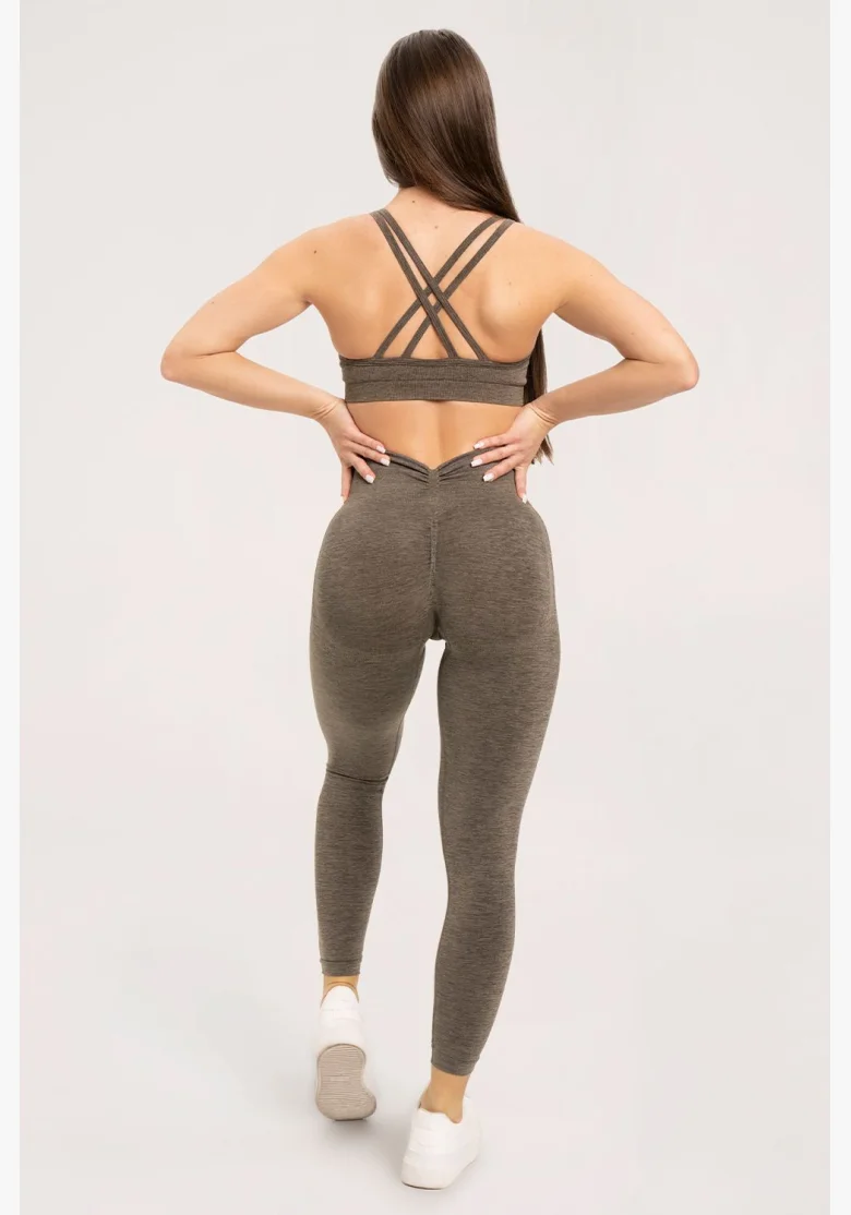 Gym Glamour Legíny seamless deep push up Espresso