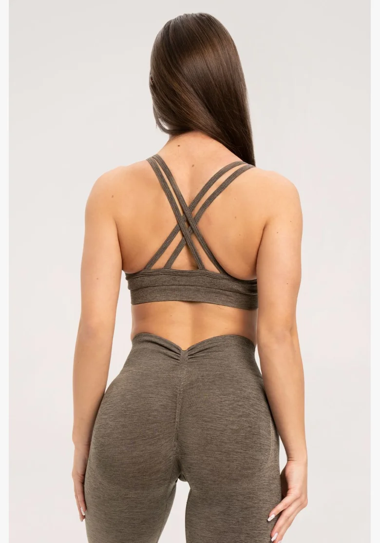 Gym Glamour Legíny seamless deep push up Espresso