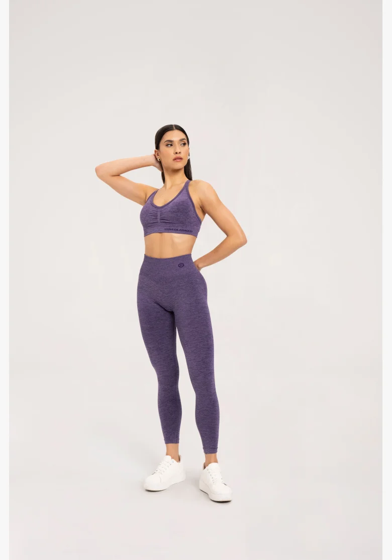 Gym Glamour Legíny seamless push up Dark Plum