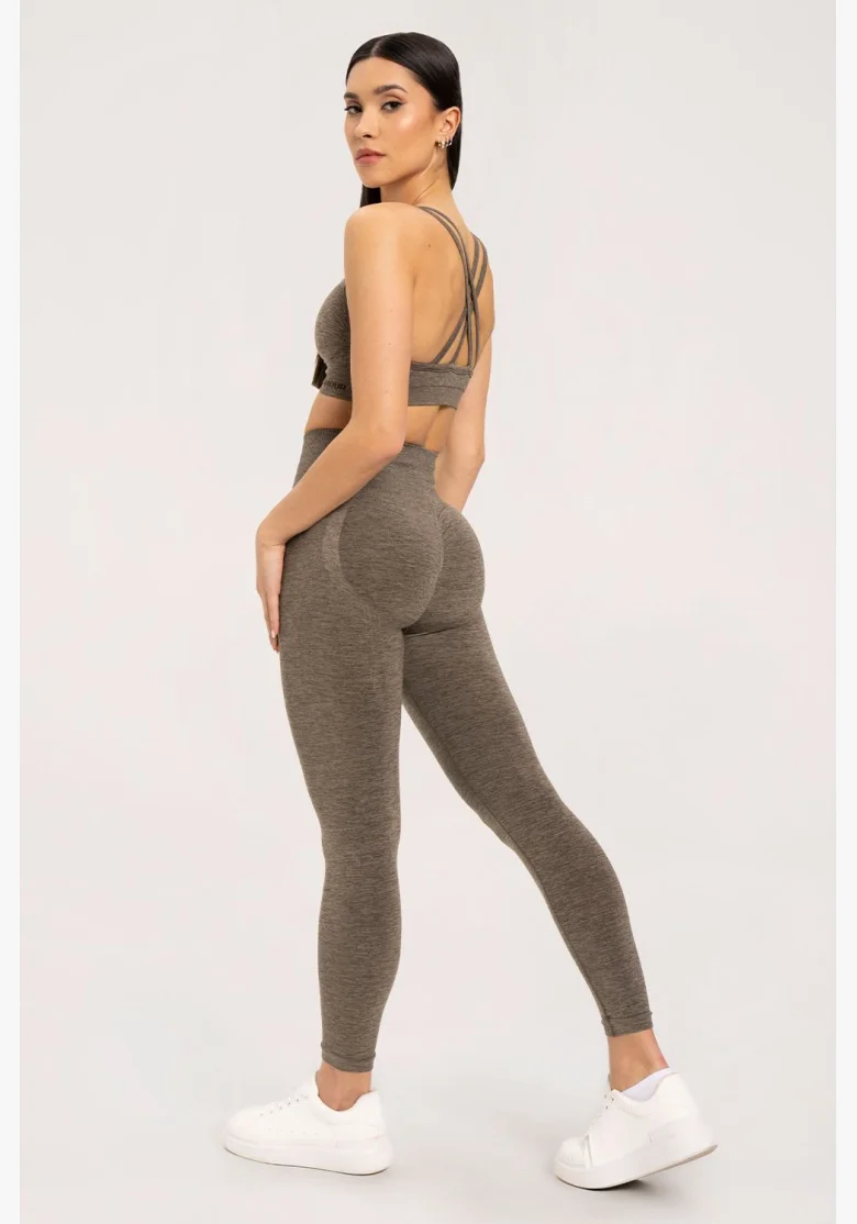 Gym Glamour Legíny seamless push up Tmavý Espresso