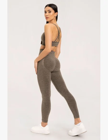 Gym Glamour Legíny seamless push up Tmavý Espresso