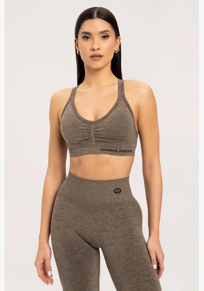 Gym Glamour Legíny seamless push up Tmavý Espresso