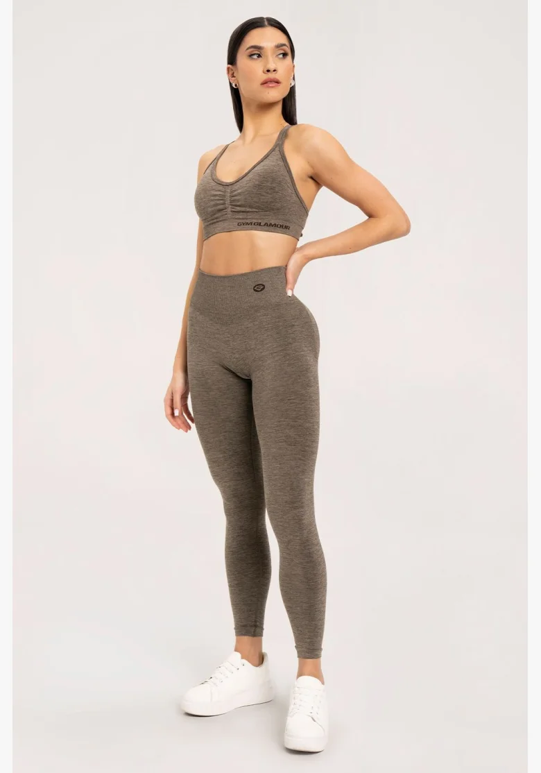 Gym Glamour Legíny seamless push up Tmavý Espresso