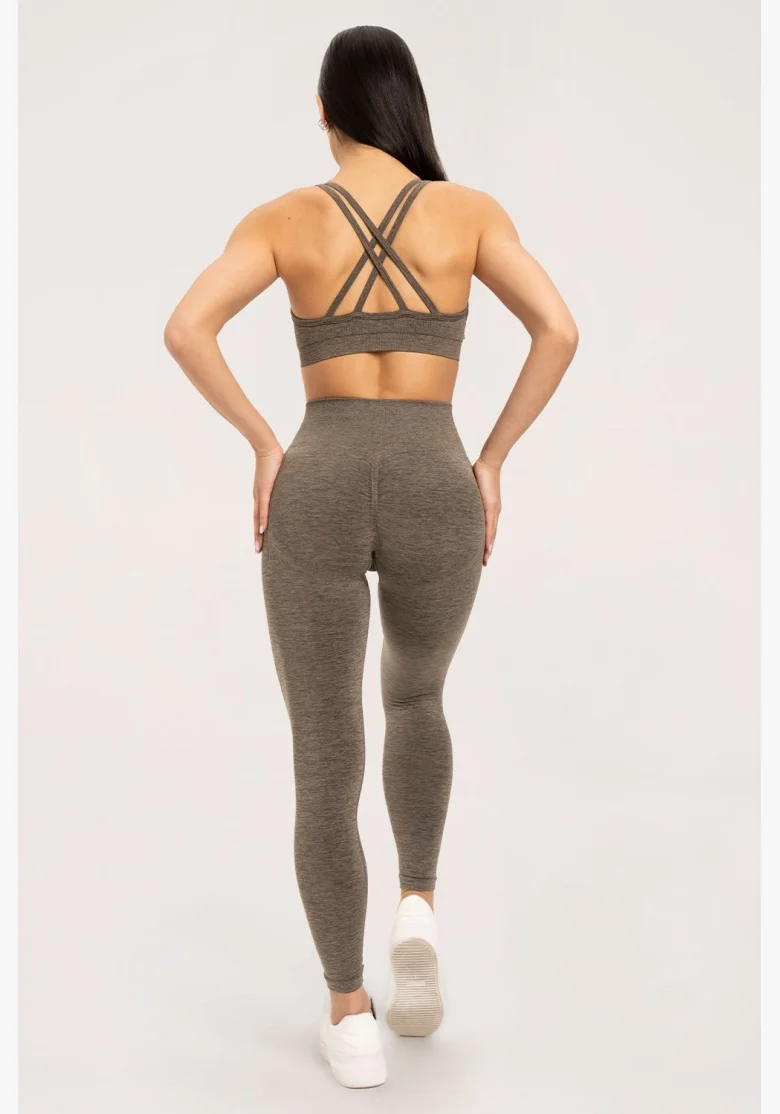 Gym Glamour Legíny seamless push up Tmavý Espresso