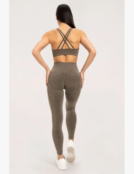 Gym Glamour Legíny seamless push up Tmavý Espresso