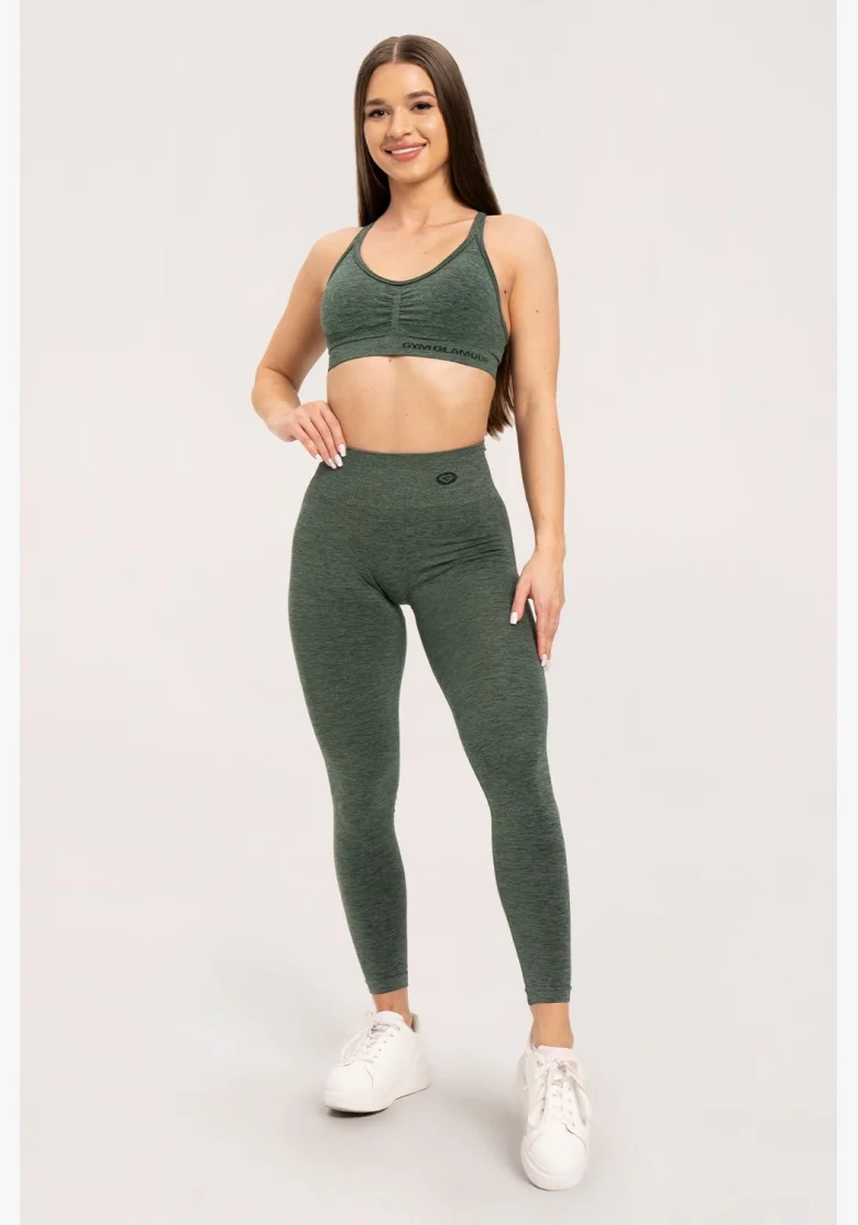 Gym Glamour Legíny bezšvové deep push up Green