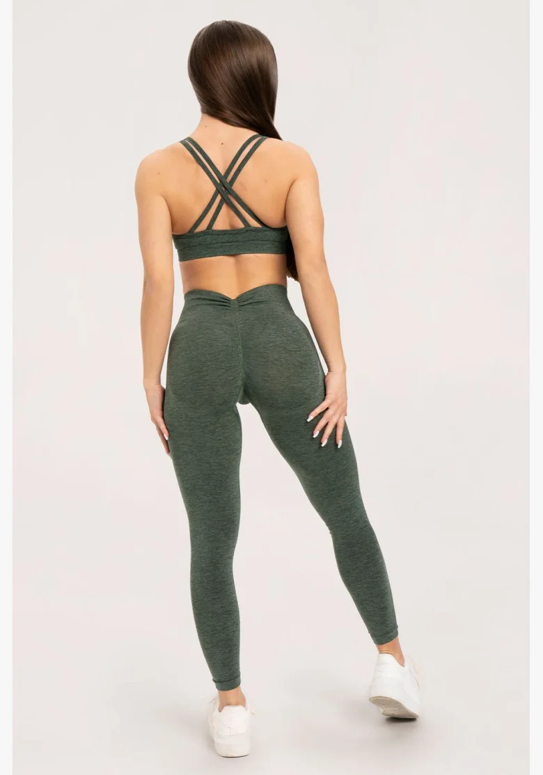 Gym Glamour Legíny bezšvové deep push up Green