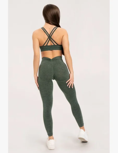 Gym Glamour Legíny bezšvové deep push up Green