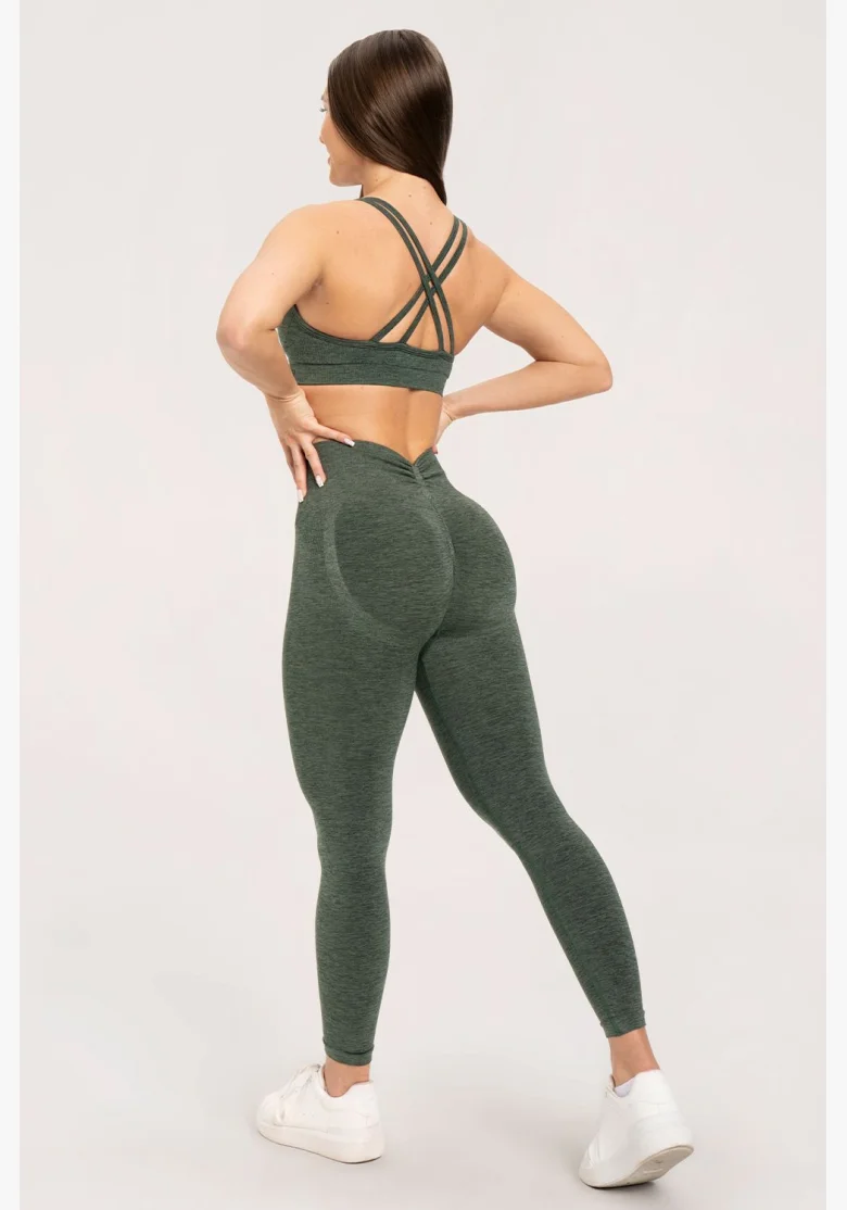 Gym Glamour Legíny bezšvové deep push up Green