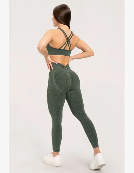 Gym Glamour Legíny bezšvové deep push up Green
