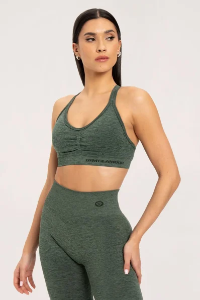 Gym Glamour Podprsenka seamless green • Nebshop.sk
