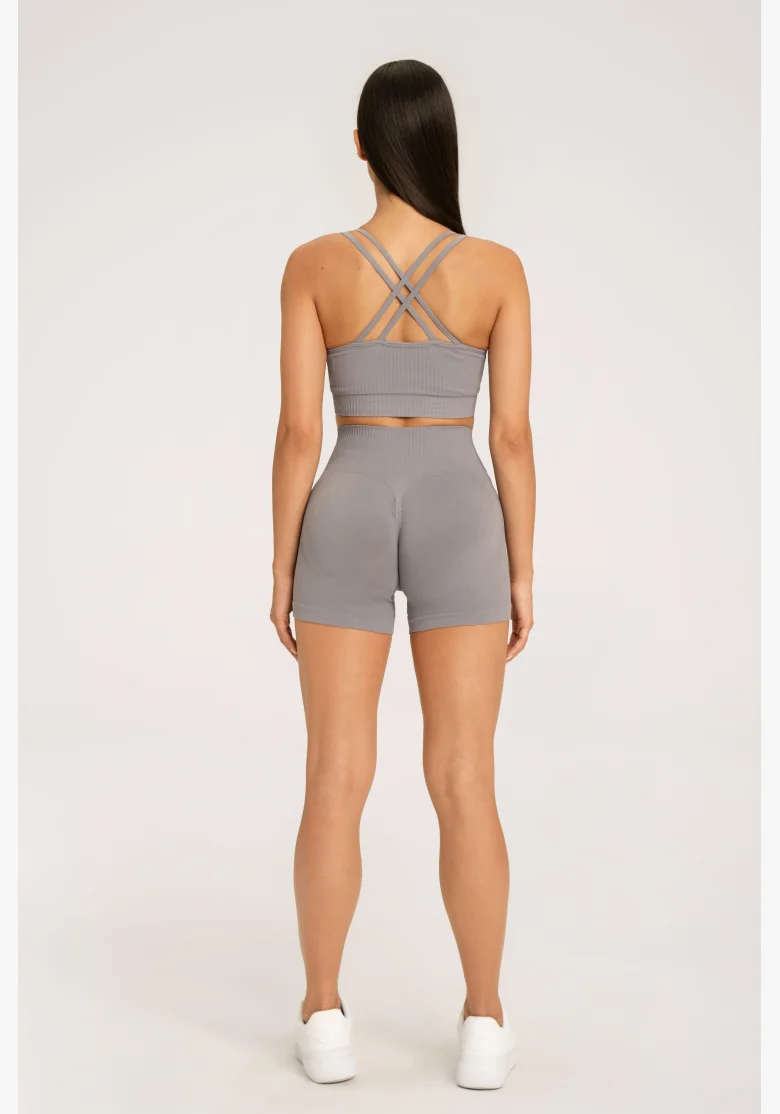 Gym Glamour Šortky push up 2.0 Ghost Grey