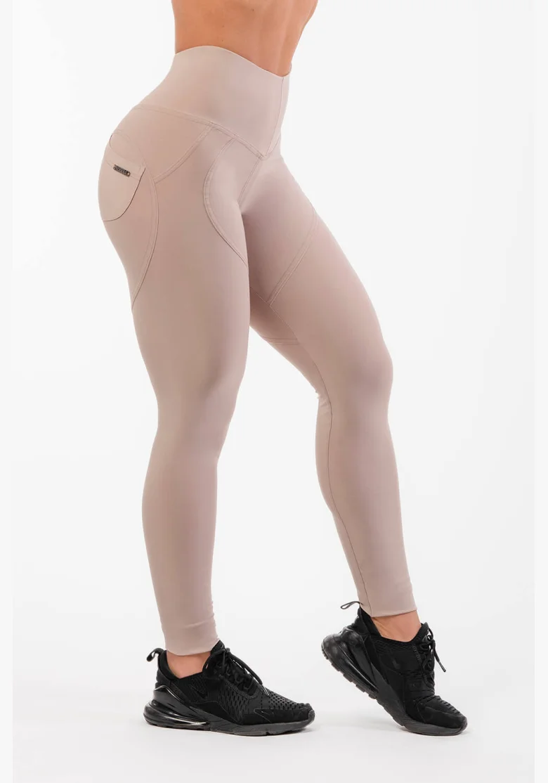NEBBIA Lifting Effect Bubble Butt legíny s vysokým pásom béžová