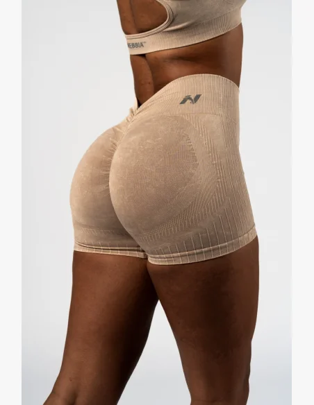 NEBBIA Bezšvové push-up šortky s vysokým pásom TOTALLY SEAMLESS krémové