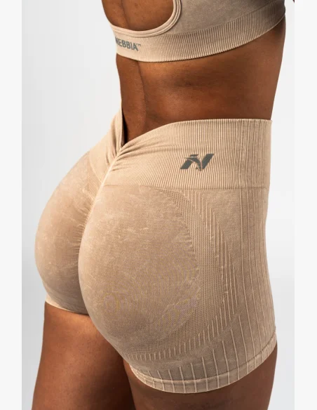 NEBBIA Bezšvové push-up šortky s vysokým pásom TOTALLY SEAMLESS krémové